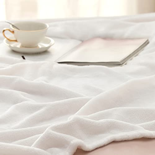 GentleSoft Fleece Throw XL Blanket White (04 - White / Throw XL (50" X 70"))