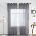Basic Rod Pocket Sheer Voile Window Curtain Panels White 1 Pair 2 Panels 38 Width 45 Inch Long for Kitchen Bedroom Children Living Room Yard (Grey / 38"W x 45"L (Pack of 2))