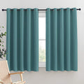 Bedroom Curtain Panels Blackout Draperies (Sea Teal / 70"W x 63"L (Pack of 2))