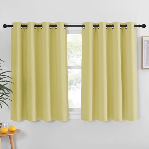 Kitchen Short Blackout Curtain and Drape (Paler Yellow / 52"W x 45"L (Pack of 1))