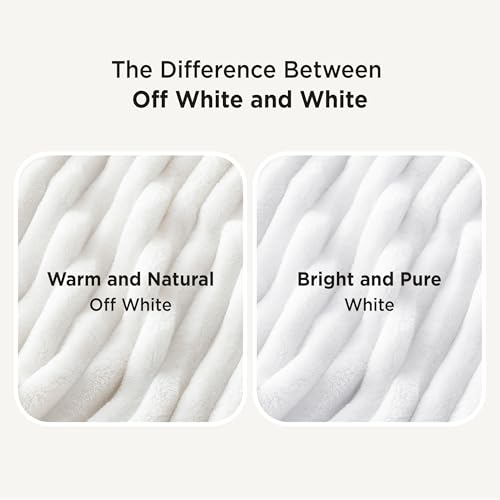 Full Size Fleece Blankets for Bed Bright White 84"x90" (Bright White / Full)