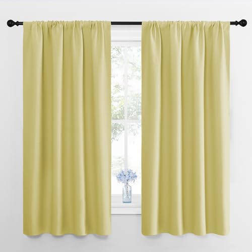 Kitchen Curtains (Paler Yellow / 42"W x 54"L (Pack of 2))