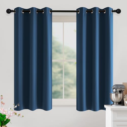 Morrocan Blue Room Darkening Curtains 54 Inches Long 2 Panels for Living Room (Dark Blue / 40"W x 54"L (Pack of 2))