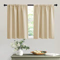 Short Biscotti Beige Curtains for Small Bedroom Window Kitchen (Biscotti Beige / 42"W x 36"L (Pack of 2))