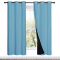 100% Blackout Window Curtain Panels (Teal Blue / 42"W x 72"L (Pack of 2))