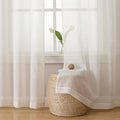 Natural Linen Textured Sheer Curtains 84 inches Length 2 Panels Set (Natural / 40"W x 84"L (Pack of 2))