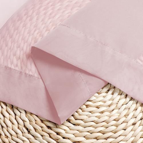 Sheer Curtains 63 Inch Length 2 Panels (Blush Pink / 42"W x 63"L (Pack of 2))