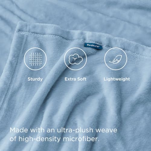 Fleece Throw Blanket for Couch Light Blue (Light Blue / Throw XL (50" X 70"))