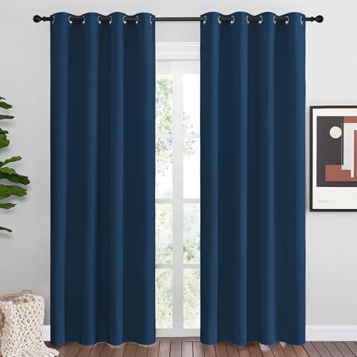 Moroccan Blue Blackout Curtains 86" Long (Moroccan Blue / 55"W x 86"L (Pack of 2))