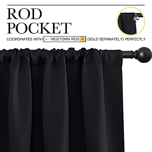 Black Blackout Curtains for Bedroom 70" Wide x 84" Long 2 Panels (Black / 70"W x 84"L (Pack of 2))