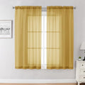 Gold Sheer Curtains 54 Inch Long 2 Panels Set (Gold / 42"W x 54"L (Pack of 2))