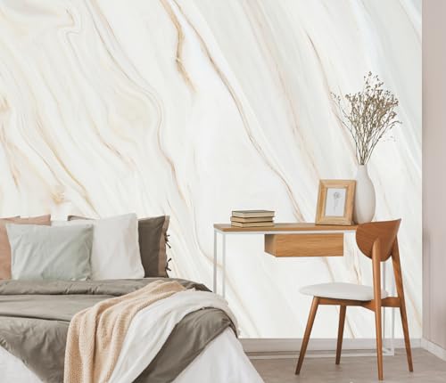 Brown and White Marble Wallpaper Mural Peel and Stick 137"x100" (ZZ-018 / 137" x 100")