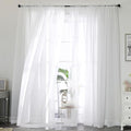 White Sheer Curtains 120 Inch Long 2 Panels for Living Room 59" Wide (White / 59"W x 120"L (Pack of 2))