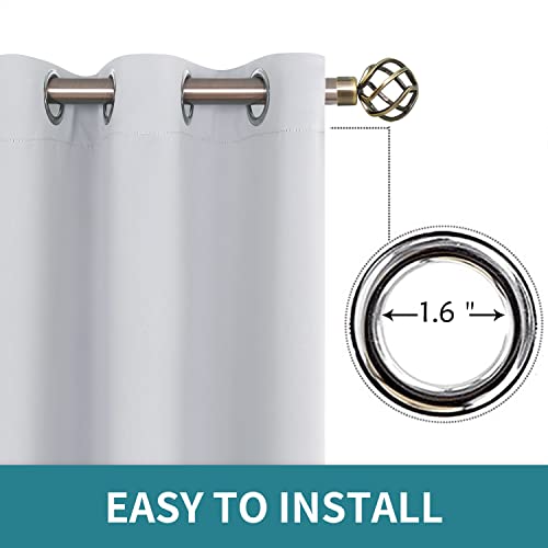 Room Darkening Curtains 63 Inches Long (Greyish White / 38"W x 63"L (Pack of 2))