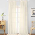 Cream Sheer Curtains 120 Inches Long 2 Panels (42"W x 120"L (Pack of 2) / Cream)