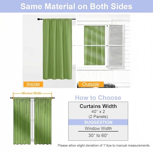 Ava Lime Blackout Curtains for Bedroom 72 Inch Length 2 Panels Set (Lime / 40"W x 72"L (Pack of 2))
