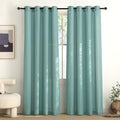 Greyish Blue Linen Curtains for Kitchen (Greyish Blue / 55"W x 84"L (Pack of 2))