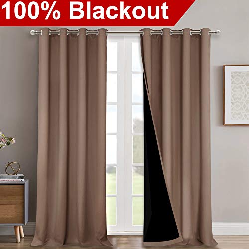 Full Shading Curtains 90 inches Long 2 Panels Set for Windows (Cappuccino / 52"W x 90"L (Pack of 2))