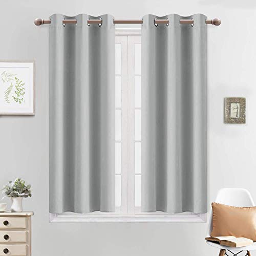 Light Gray Blackout Curtains Light Blocking Thermal Insulated Window Panels (Light Grey / 38"W x 45"L (Pack of 2))