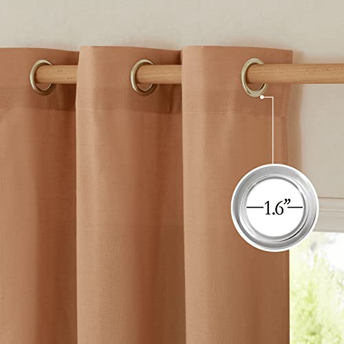 Linen Burnt Orange Curtains 90 inch Length 2 Panels (Burnt Orange / 55"W x 90"L (Pack of 2))