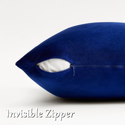 Royal Blue Velvet Throw Pillow Covers 24x24 Pack of 2 (Royal Blue / 24" x 24" (Pack of 2))