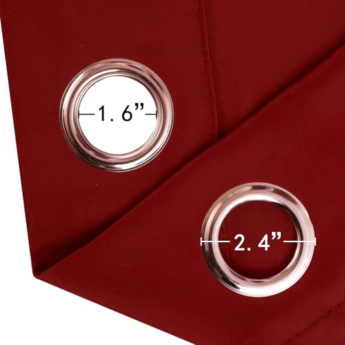 Blackout Curtains 66 x 72 Inch Long Red Curtains Set of 2 Panels Room Darkening Curtains for Bedroom and Living Room (Red / 66"W x 72"L (Pack of 2))