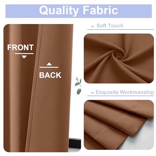 Ava Sun Baked Blackout Curtains for Bedroom 96 Inches Long 2 Panels (Sun Baked / 40"W x 96"L (Pack of 2))