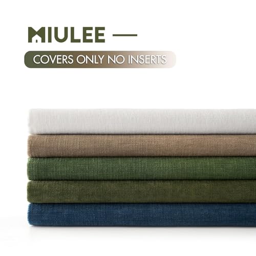 Olive Green Chenille Couch Throw Pillow Covers (18" x 18" (Pack of 2) / Olive Green)