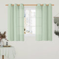 Semi Sheer Linen Curtains 48 Inch Length 2 Panels (34"W x 48"L (Pack of 2) / Fresh Green)