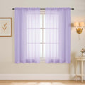 Window Sheer Curtains 54 inch Length (42"W x 54"L (Pack of 2) / Lavender)