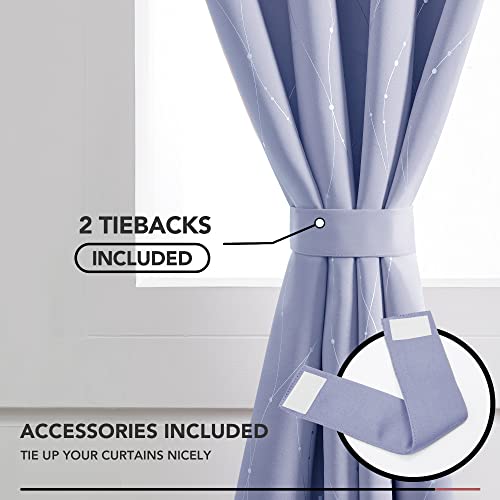 Living Room Curtains 63 Inches Long (Light Purple/Wave Dots / 42"W x 63"L (Pack of 2))