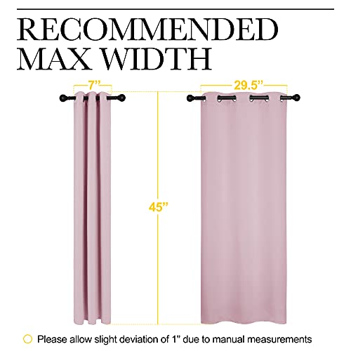Baby Pink Room Darkening Curtains for Girls Room 34" x 45" 2 PCs (Baby Pink / 34"W x 45"L (Pack of 2))
