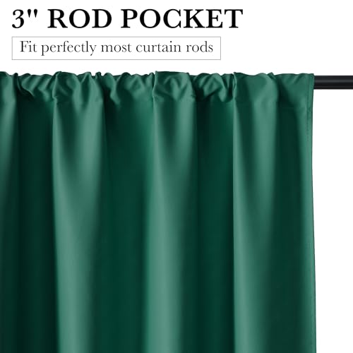 Bedroom Blackout Curtains 72 inches Long (100% Blackout - Dark Green / 42"W x 72"L (Pack of 2))