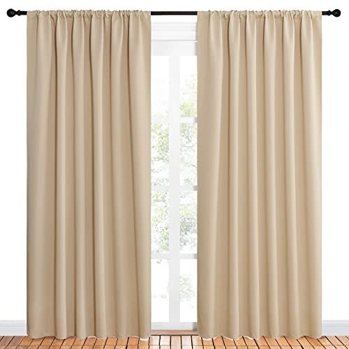 Room Darkening Curtains for Bedroom (Biscotti Beige / 62"W x 84"L (Pack of 2))