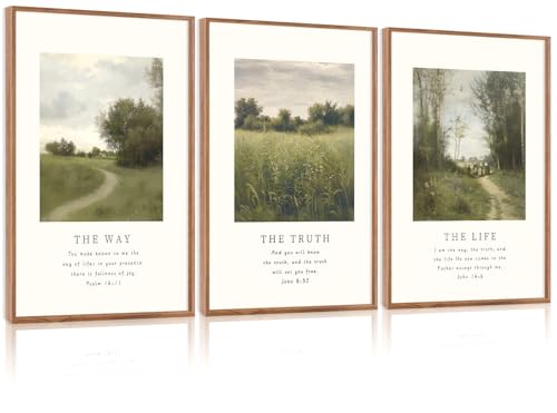 Christian Path Framed Canvas Wall Art Set (The Way / 24"L x 36"W)