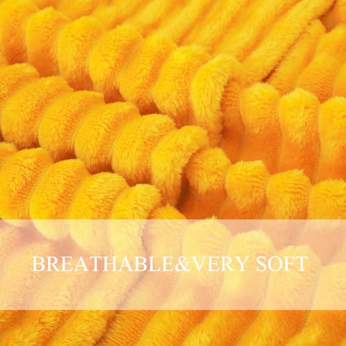Gold Fleece Throw Blanket 60”×80” for Couch Sofa Livingroom (Gold / 60×80inch)