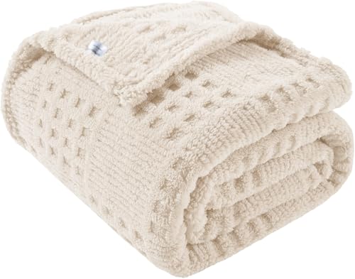 Waffle Beige Throw Blanket (Waffle Beige / Throw(50x60))