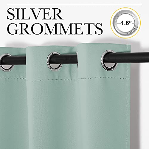 Modern Blackout Curtains Noise Reducing (Seafoam / 42"W x 54"L (Pack of 2))