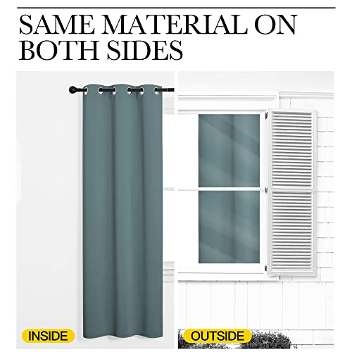 Modern Blackout Curtains (Greyish Blue / 42"W x 78"L (Pack of 2))