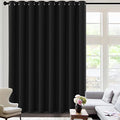 100% Blackout Curtains for Sliding Glass Door Room Divider Curtains Noise Reduce Curtain Panel Portable Window Screen Sliding Partition (120"W x 96"L (Pack of 1) / Jet Black)