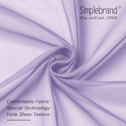 Lavender Sheer Curtains 63 Inch Length 2 Panels (Lavender / 42"W x 63"L (Pack of 2))