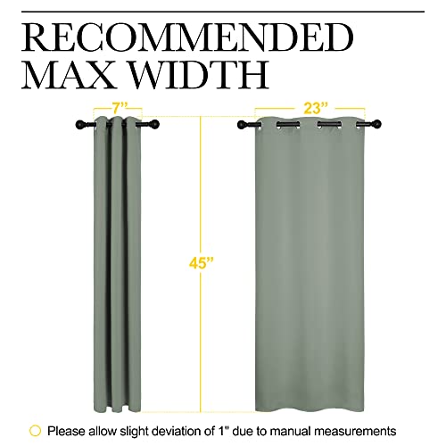 Bedroom Curtain Panels Blackout Draperies (Greyish Green / 29"W x 45"L (Pack of 2))
