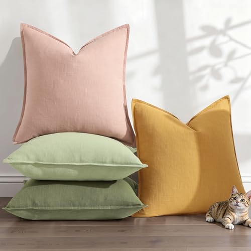 Fall Sage Green Linen Throw Pillow Covers 12x20 Set of 2 (Sage Green / 20" x 12" (Pack of 2))