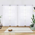 Solid Sheer Rod Pocket Curtain Voile Draperies 4 Panels White Beige Black Grey Ivory 52 Inch Width 54 Inch Long 1 Pair for Kitchen Bedroom Children Living Room Yard (Optical White / 52"W x 54"L (Pack of 4))