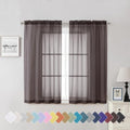 Chocolate Sheer Curtains 54 Inch Length 2 Panels (Chocolate / 42"W x 54"L (Pack of 2))