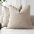Linen Solid Decorative Throw Pillow Covers 20x20 Natural Linen (20" x 20" (Pack of 2) / Natural Linen)
