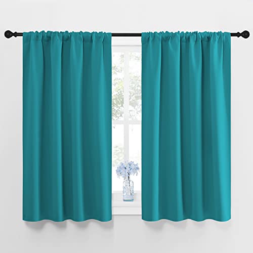 Peacock Blue Blackout Curtains Panels for Window (Peacock Blue / 42"W x 48"L (Pack of 2))