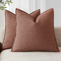 Linen Solid Decorative Throw Pillow Covers 26x26 Inch Rust Red (26" x 26" (Pack of 2) / Autumn Glaze)