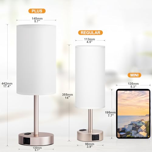 17.4" Antique White Lamp for Bedroom (White - Antique White / 17.4")