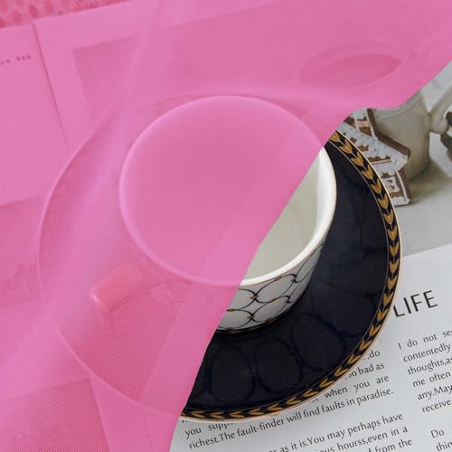 Sheer Curtains 84 Inches Long 2 Panels Set (Hot Pink / 42"W x 84"L (Pack of 2))